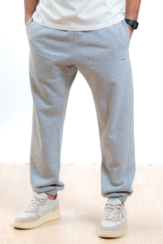 autry abbigliamento uomo pantalone tuta grigia con logo, fronte