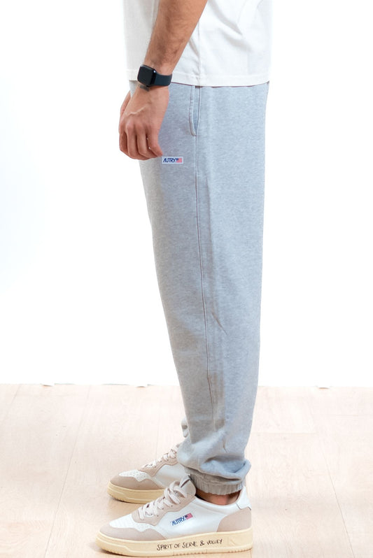 autry abbigliamento uomo pantalone tuta grigia con logo, lato