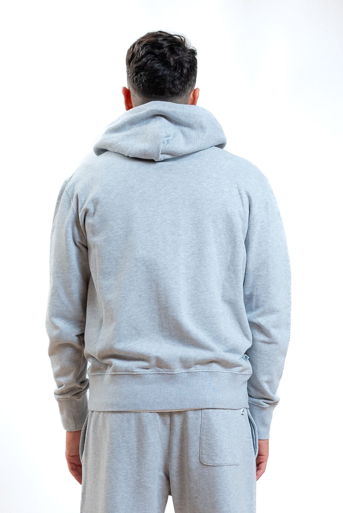 autry abbigliamento uomo felpa grigia con cappuccio e zip, retro