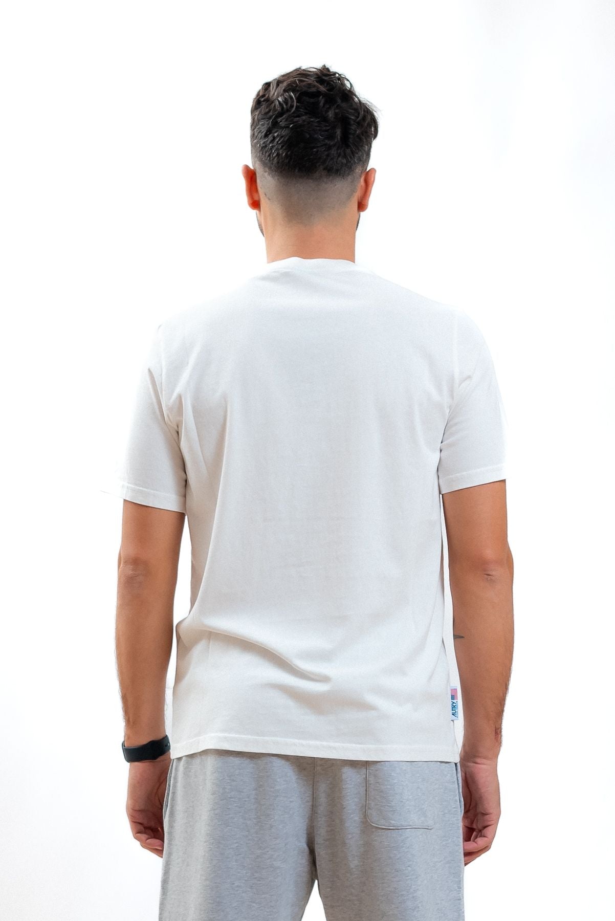 autry abbigliamento uomo t-shirt bianca in cotone con logo in saldo, retro