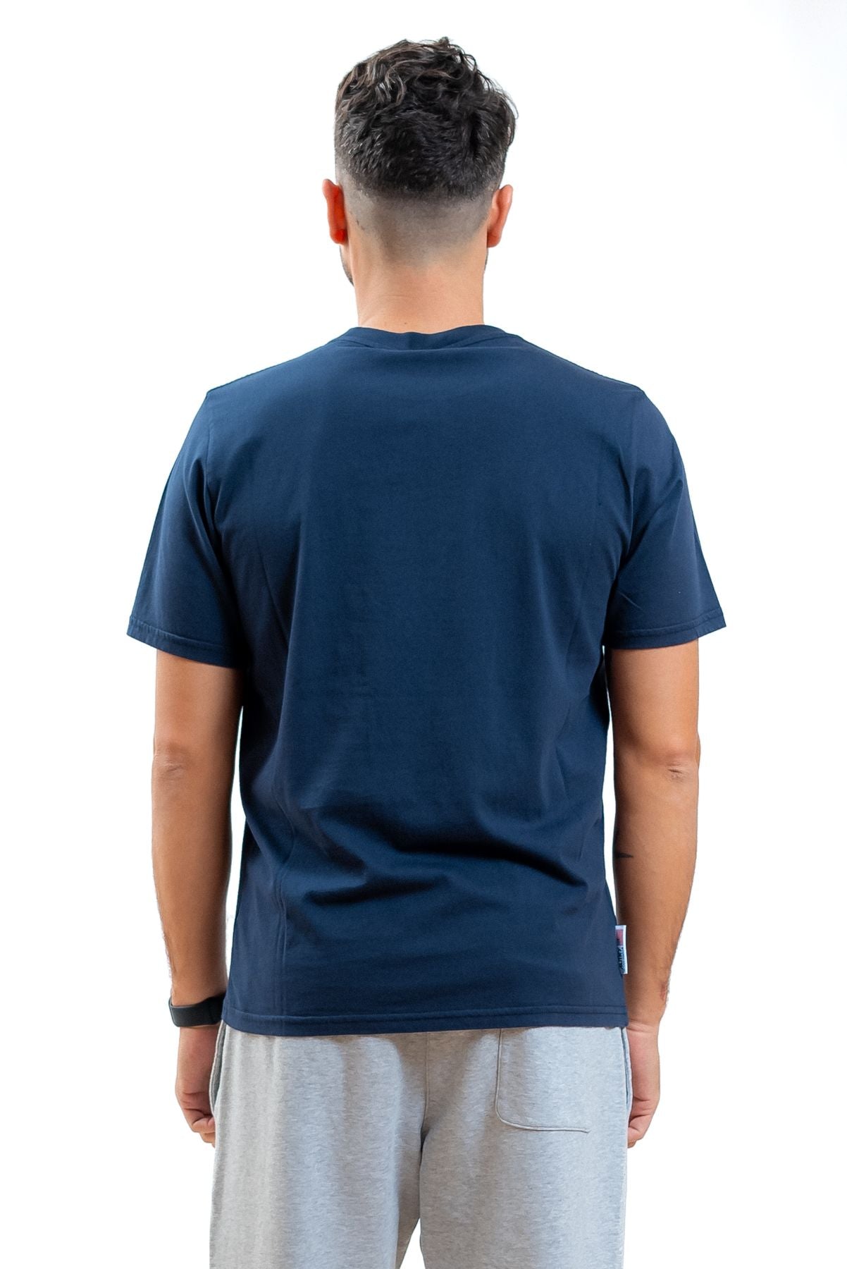 autry abbigliamento uomo t-shirt blu in cotone con logo in saldo, retro