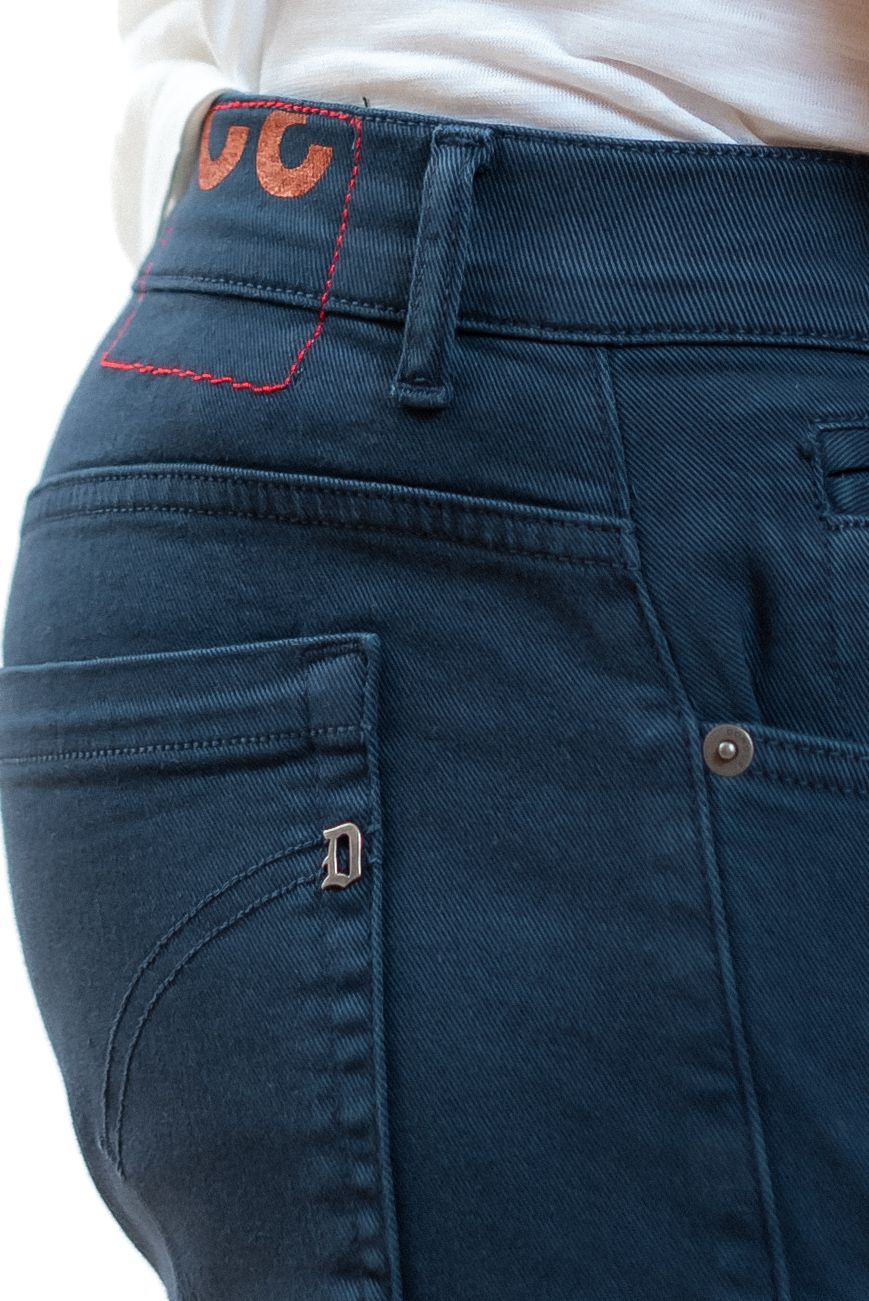 dondup uomo pantaloni george blu in bull, dettaglio