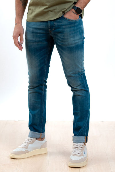 Dondup uomo jeans george lavaggio medio, fronte