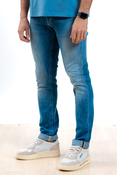 dondup uomo jeans george skinny chiaro, fronte