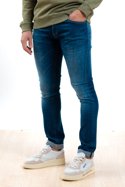 Dondup uomo jeans george skinny lavaggio medio, fronte