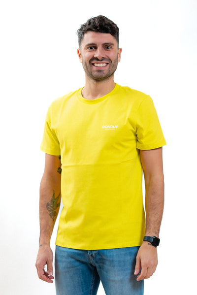 T-shirt uomo verde lime con logo dondup uomo, fronte