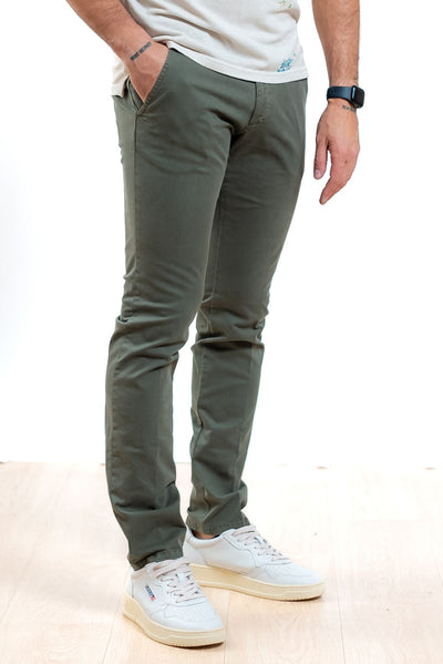 Roy rogers uomo pantalone chino new rolf verde, fronte