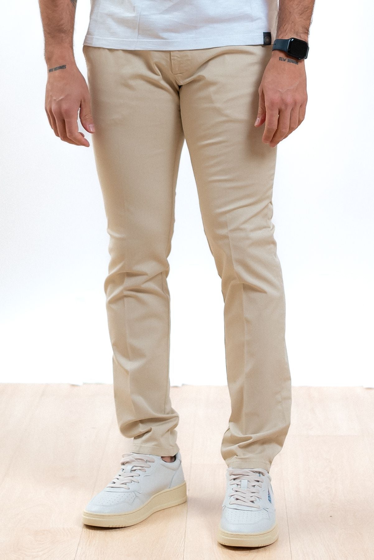 Roy rogers uomo pantalone chino new rolf beige, fronte