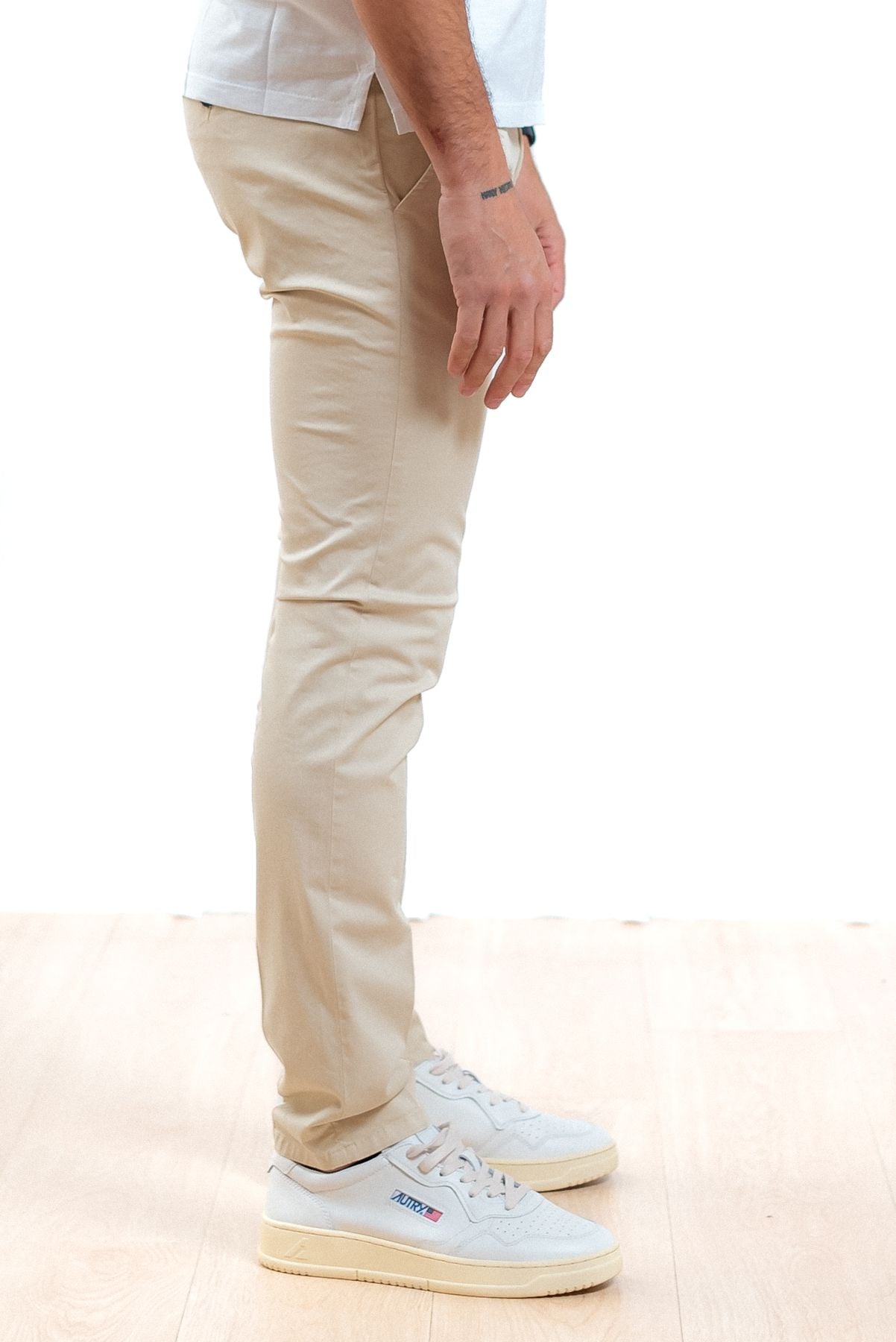 Roy rogers uomo pantalone chino new rolf beige, lato