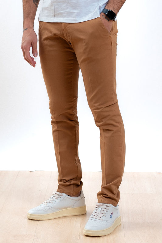 Roy rogers uomo pantalone new rolf chino marrone, fronte