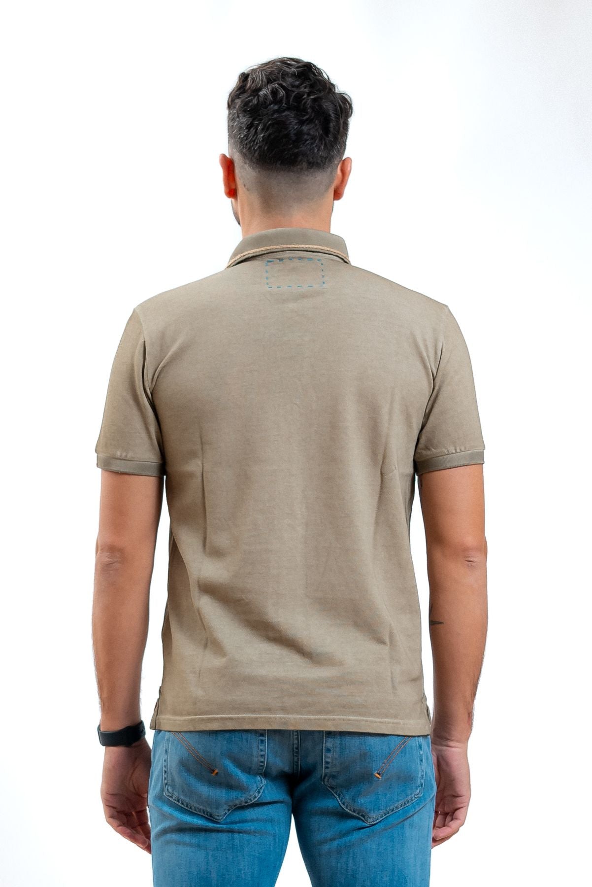 polo marrone bob company con ricami, retro