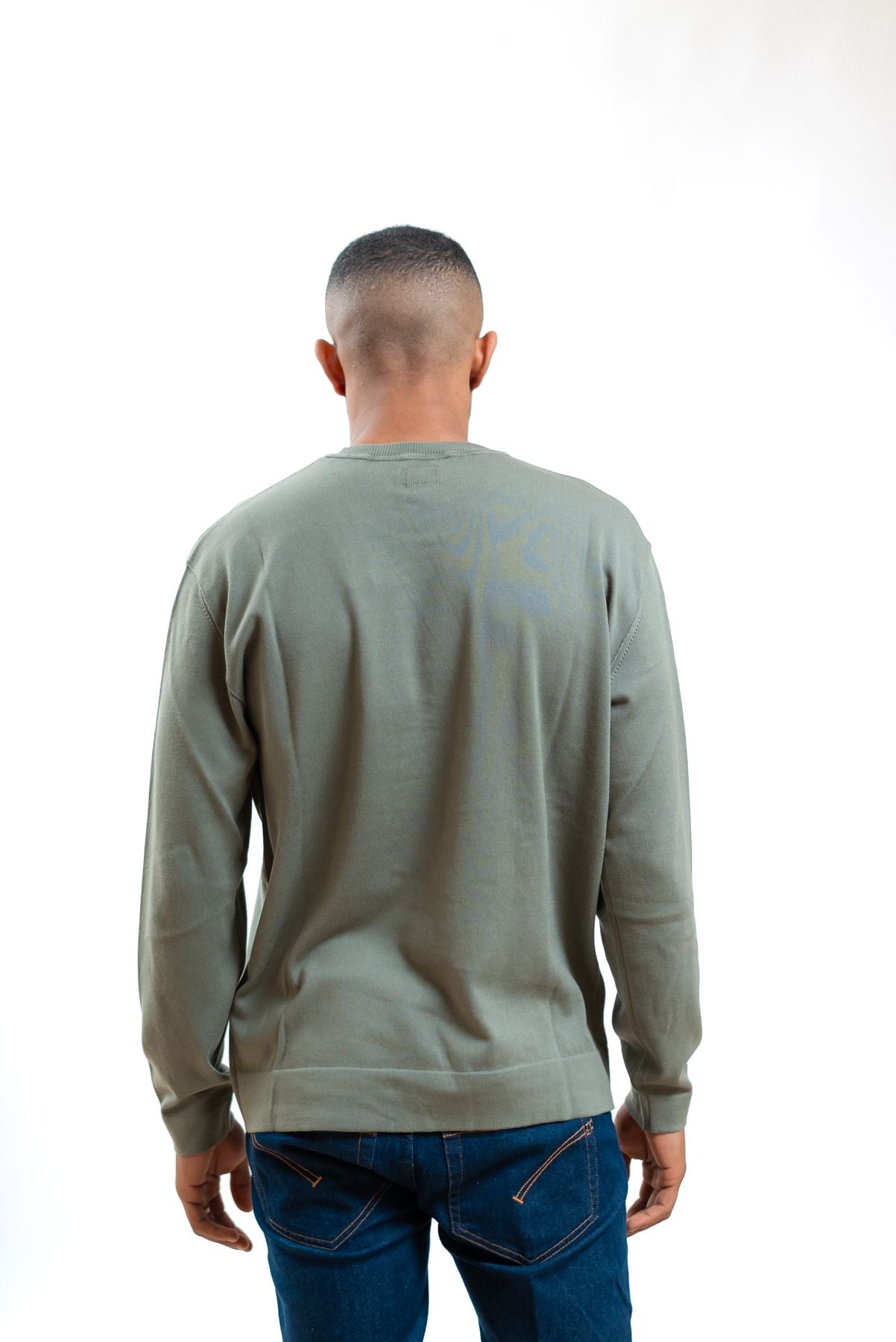 cp company uomo maglioncino verde in cotone sea island, retro