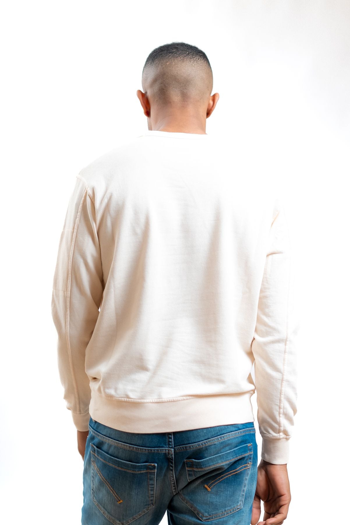 cp company felpa light fleece beige a girocollo, retro