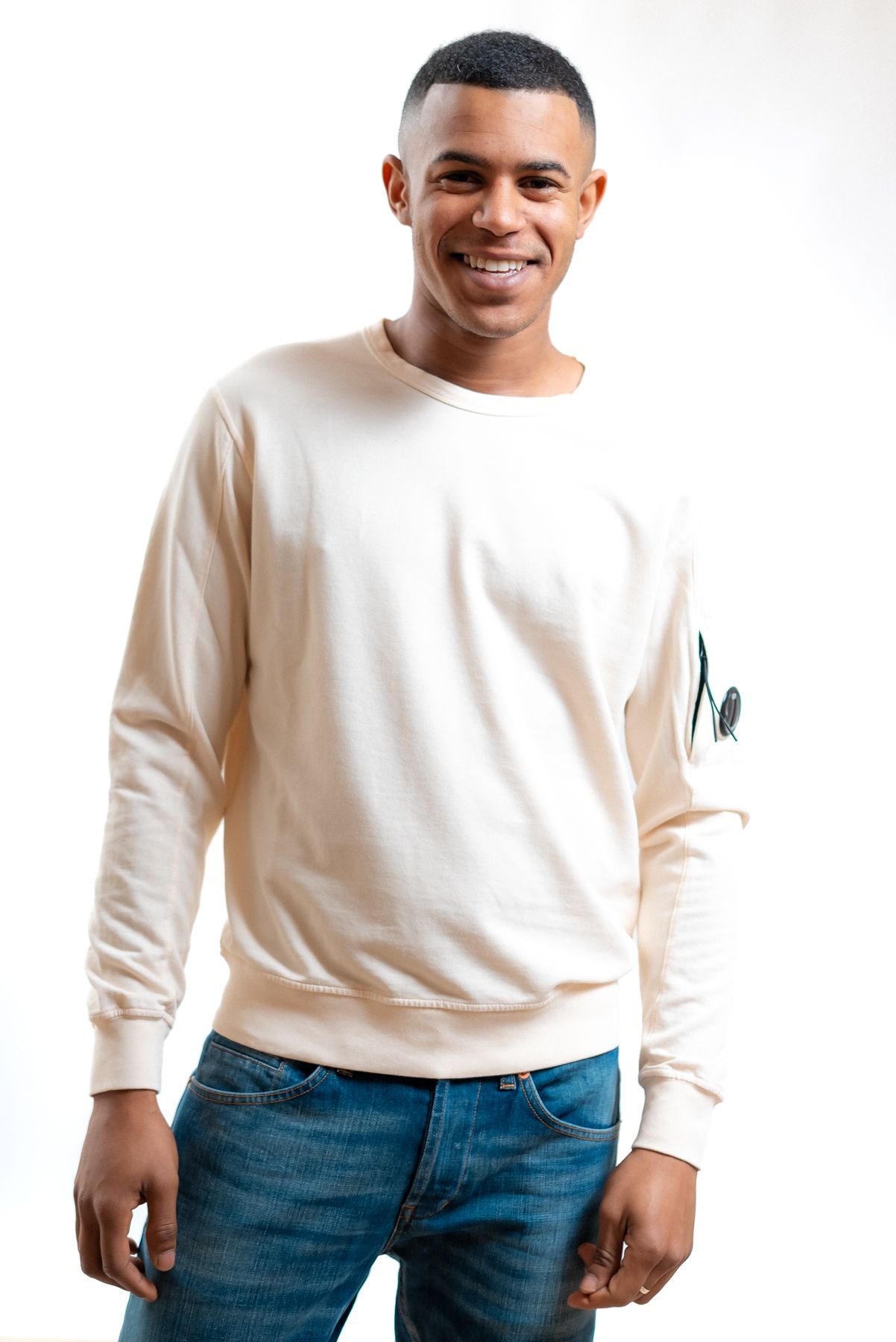 Felpa Light Fleece a Girocollo Beige