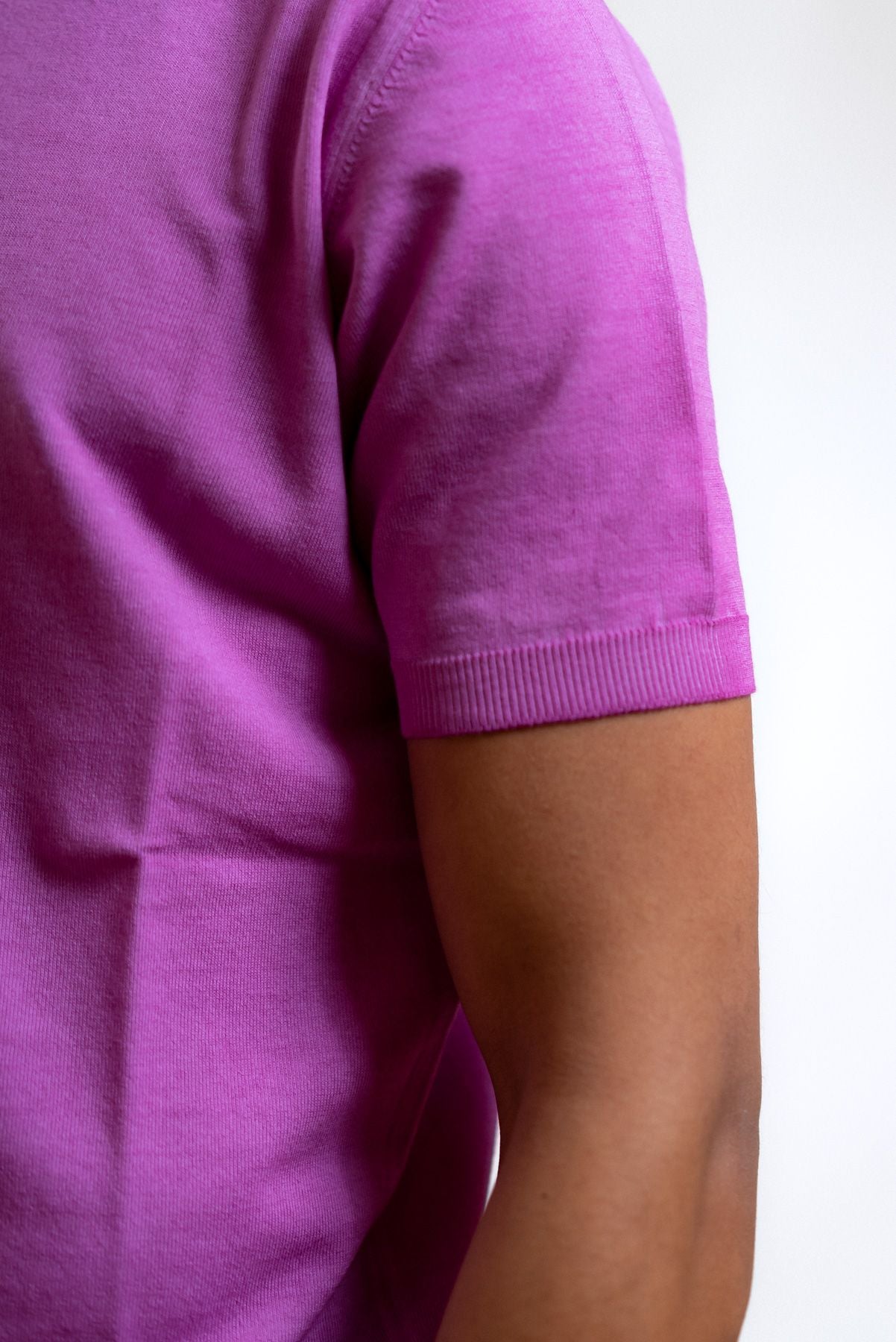 kangra cashmere uomo maglia in filo di cotone rosa, dettaglio