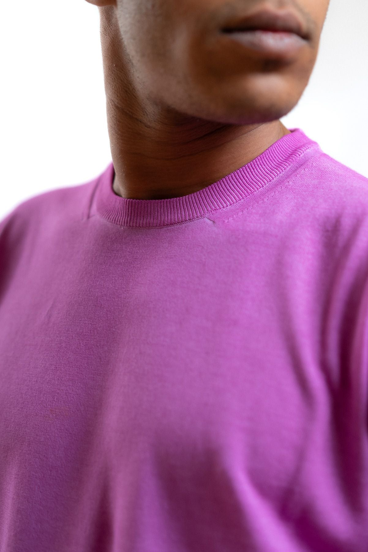 Maglia a Maniche Corte in Cotone Viola