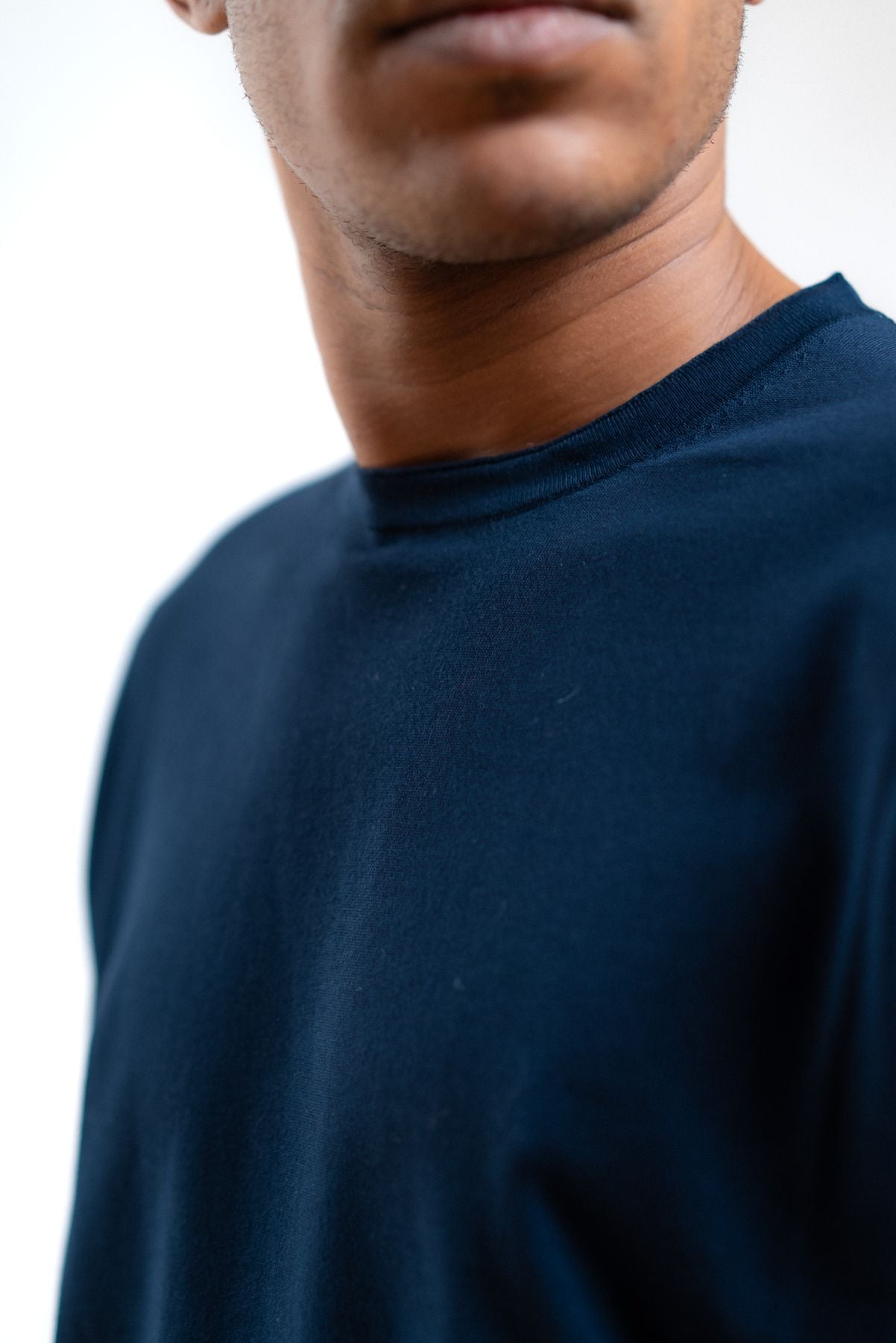 Maglia a Maniche Corte Blu in Filo di Cotone