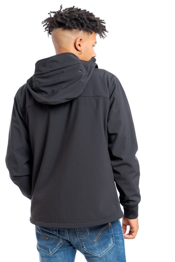 C.P. COMPANY - Giubbino Nero con Cappuccio SoftShell