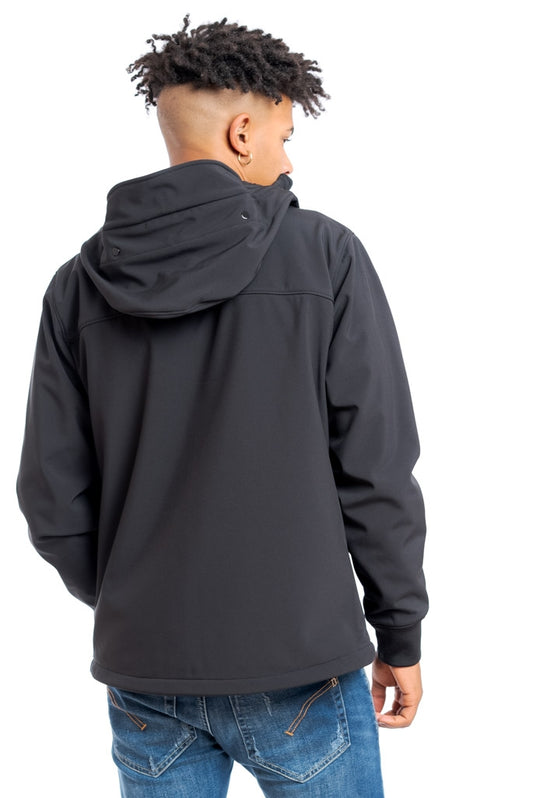 C.P. COMPANY - Giubbino Nero con Cappuccio SoftShell