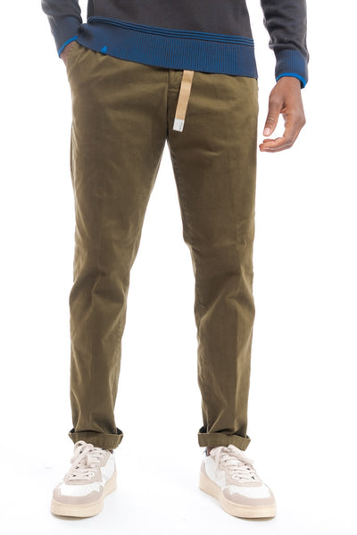 WHITE SAND - Pantalone con Coulisse Verde Militare