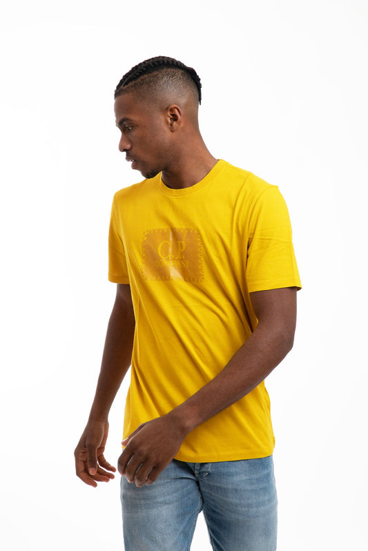 T-shirt con Stampa Tono su Tono Giallo