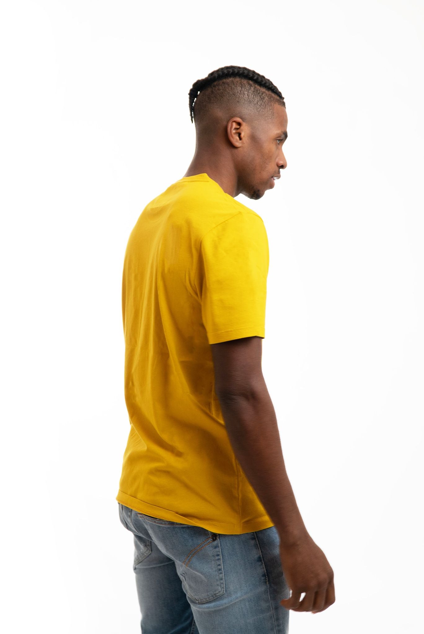 T-shirt con Stampa Tono su Tono Giallo