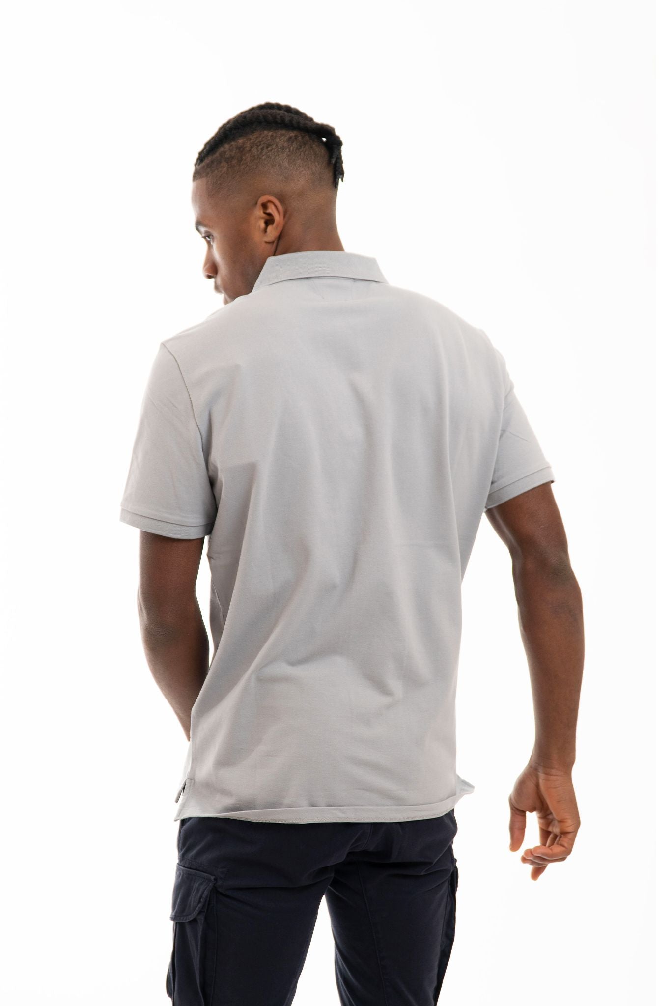 Polo in Piquet con Logo Grigio