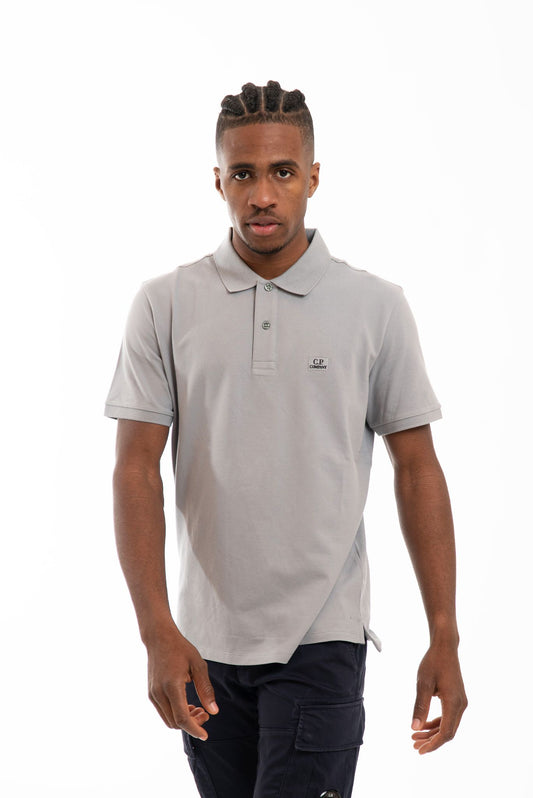 Polo in Piquet con Logo Grigio