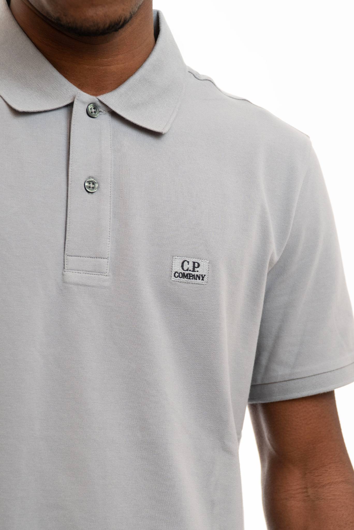 Polo in Piquet con Logo Grigio