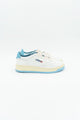 Sneakers in Pelle con Dettagli a Contrasto Azzurro