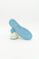 Sneakers in Pelle con Dettagli a Contrasto Azzurro