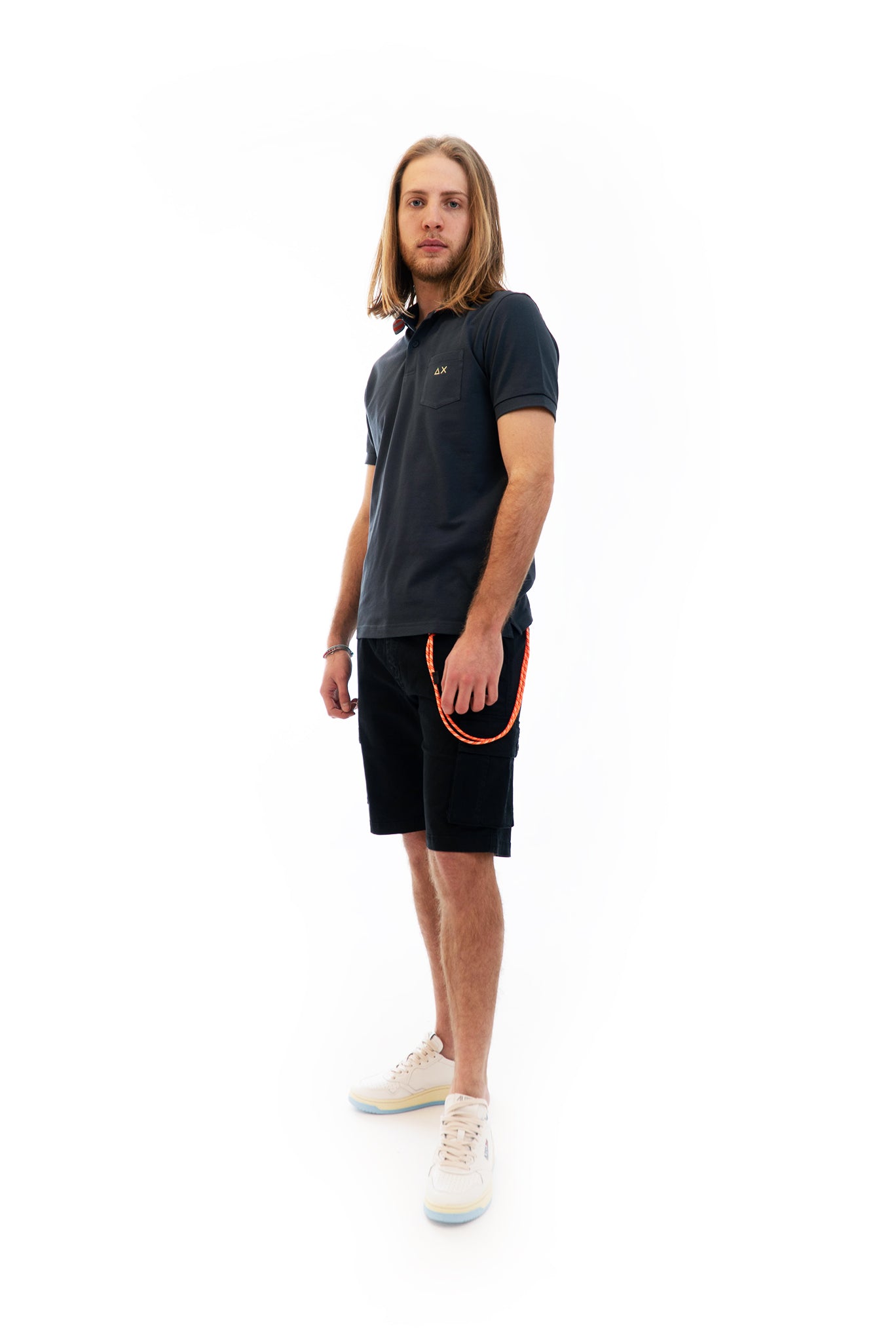 Bermuda Cargo con Laccio Fluo Nero
