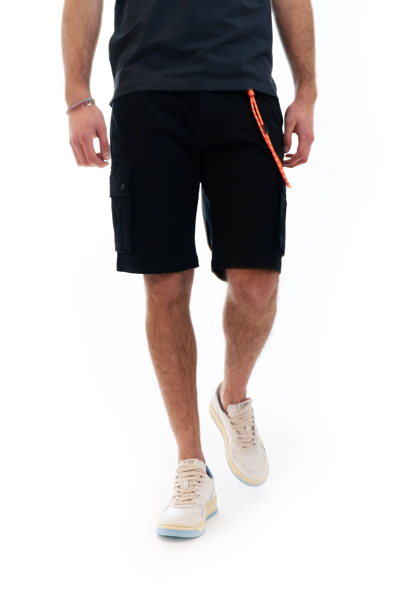 Bermuda Cargo con Laccio Fluo Nero