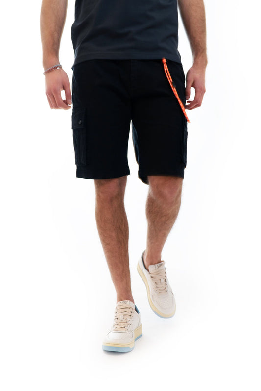 Bermuda Cargo con Laccio Fluo Nero