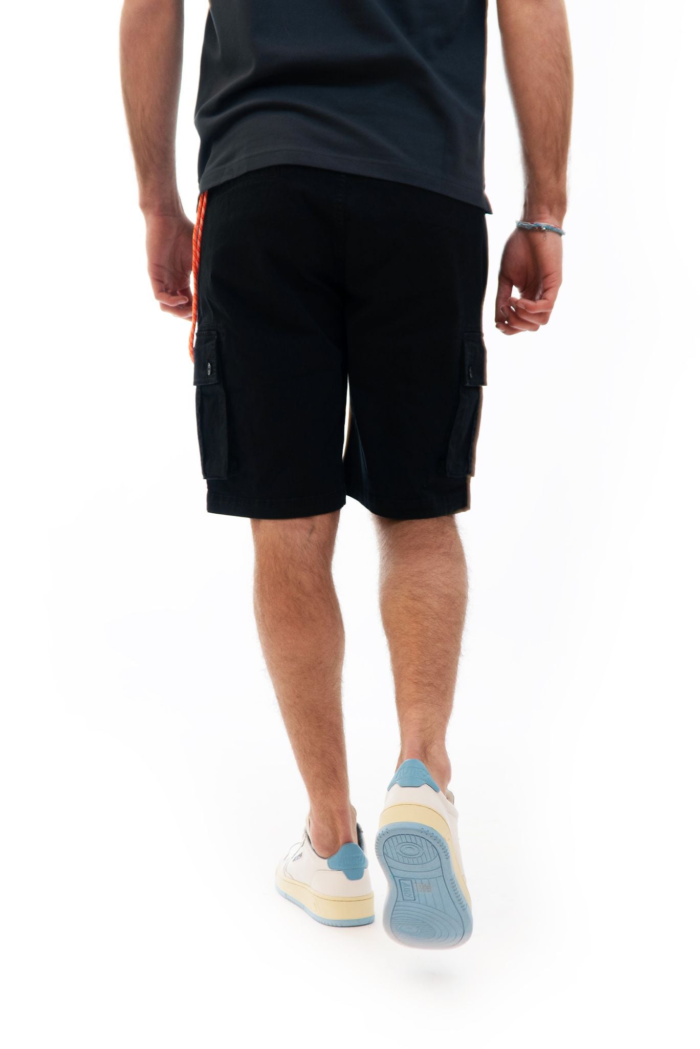Bermuda Cargo con Laccio Fluo Nero