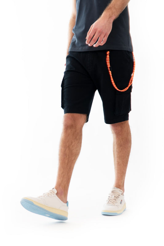 Bermuda Cargo con Laccio Fluo Nero