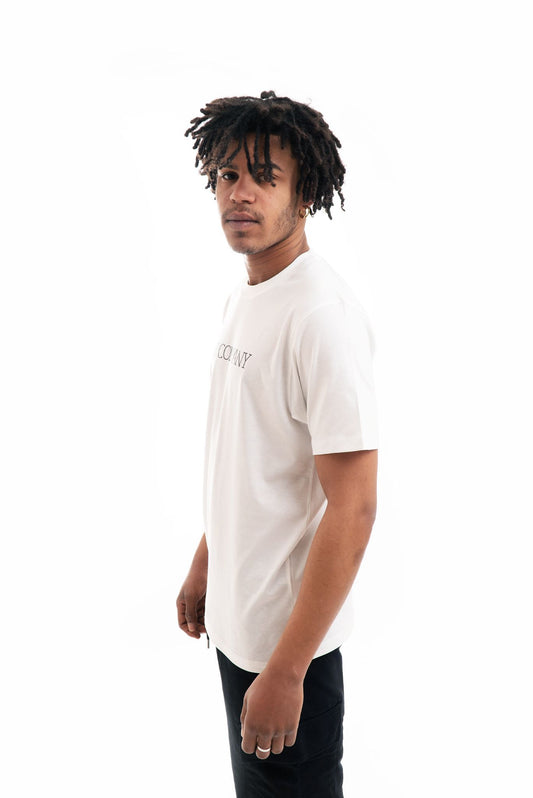 T-shirt in Jersey con Logo Grande Bianco