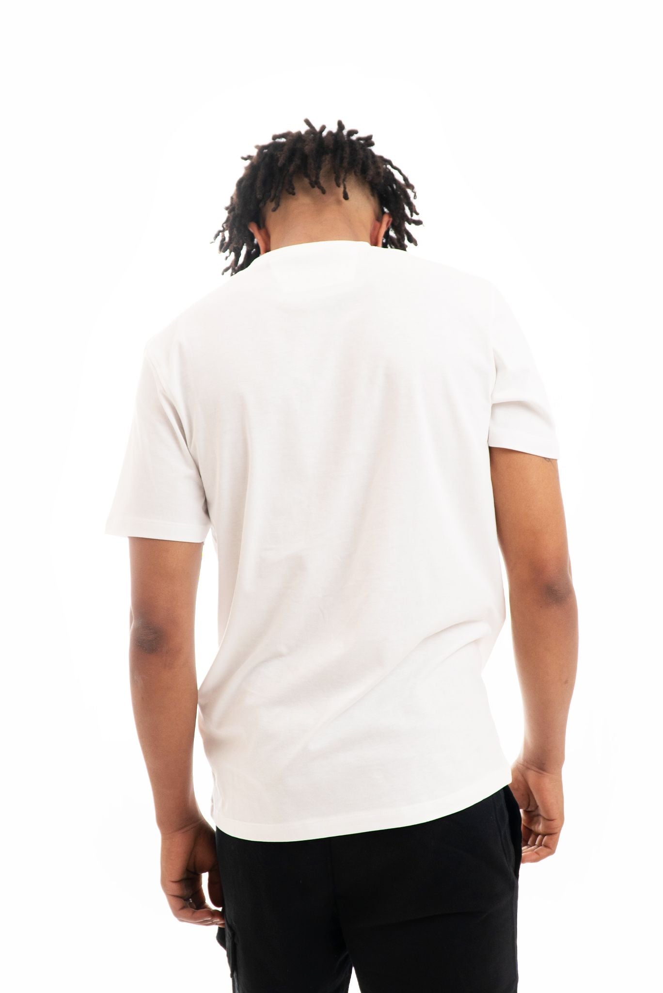 T-shirt in Jersey con Logo Grande Bianco