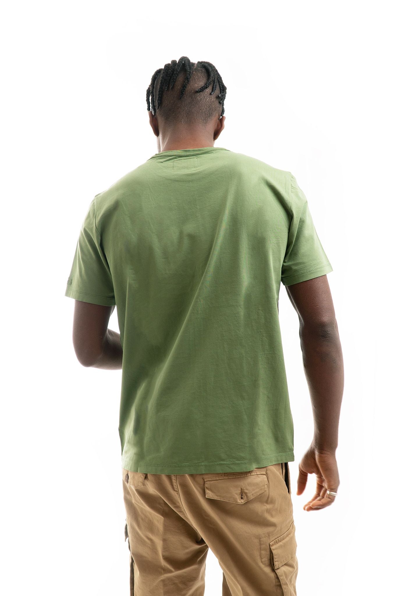 T-shirt in Cotone Basic Verde Militare
