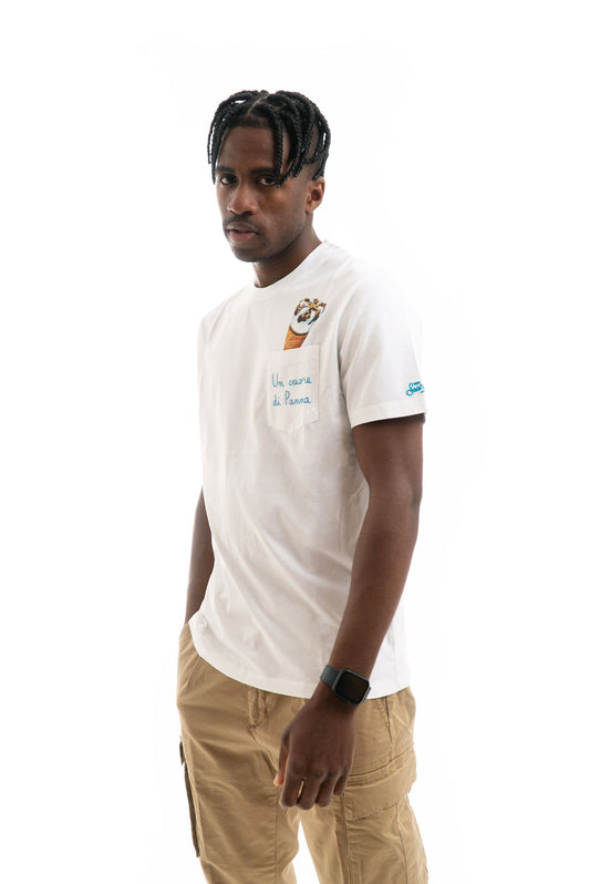 T-shirt Bianca Cornetto Algida "tutto da gustare"