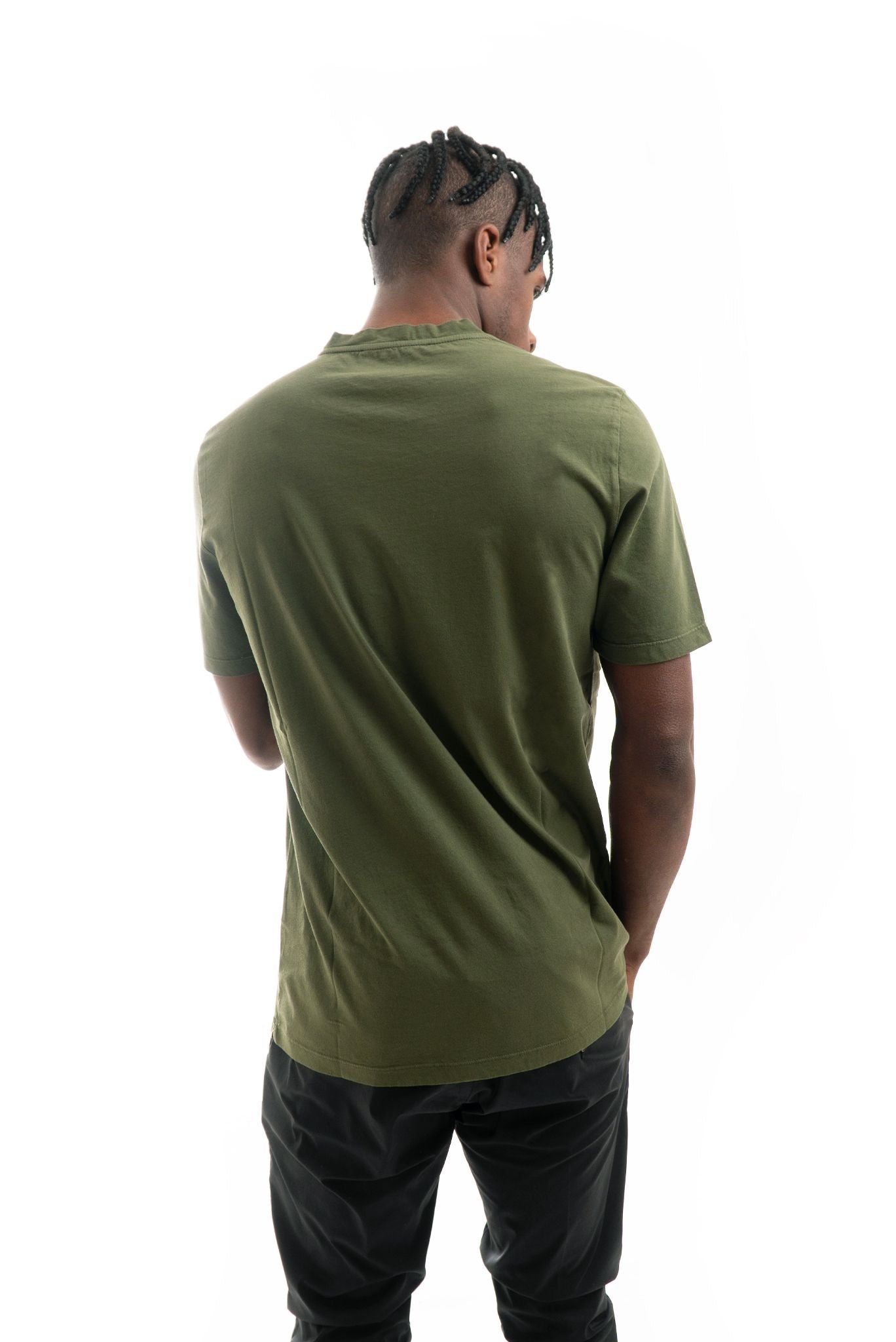 T-shirt Basic con Etichetta Logo Verde