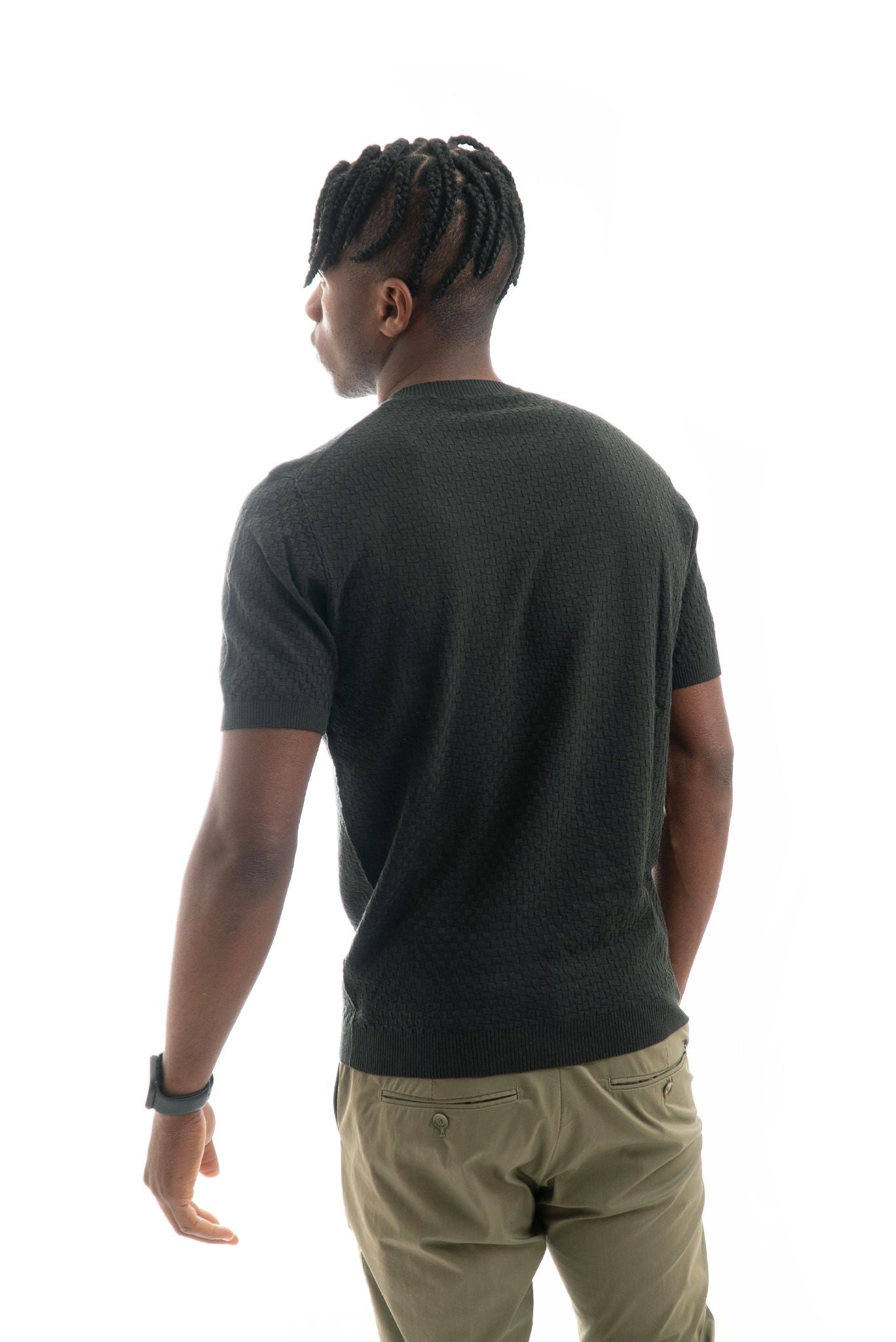 T-shirt in Maglia Lavorata Verde