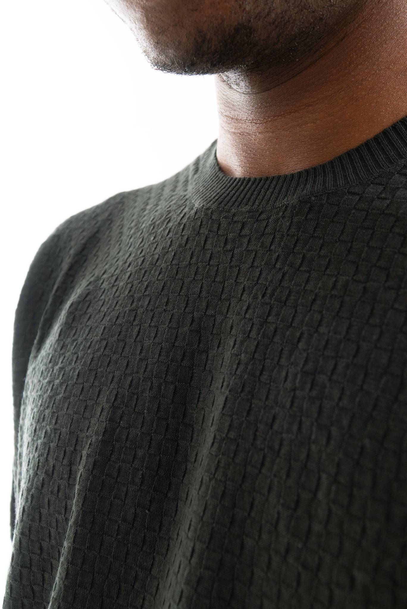 T-shirt in Maglia Lavorata Verde