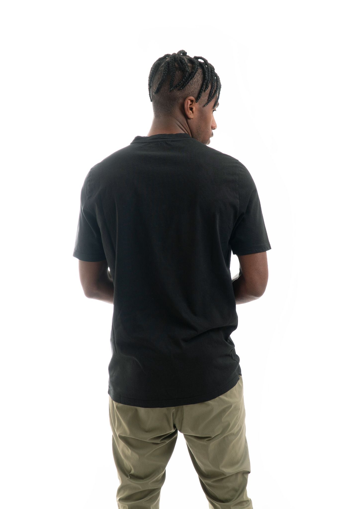 T-shirt Basic con Etichetta Logo Nero