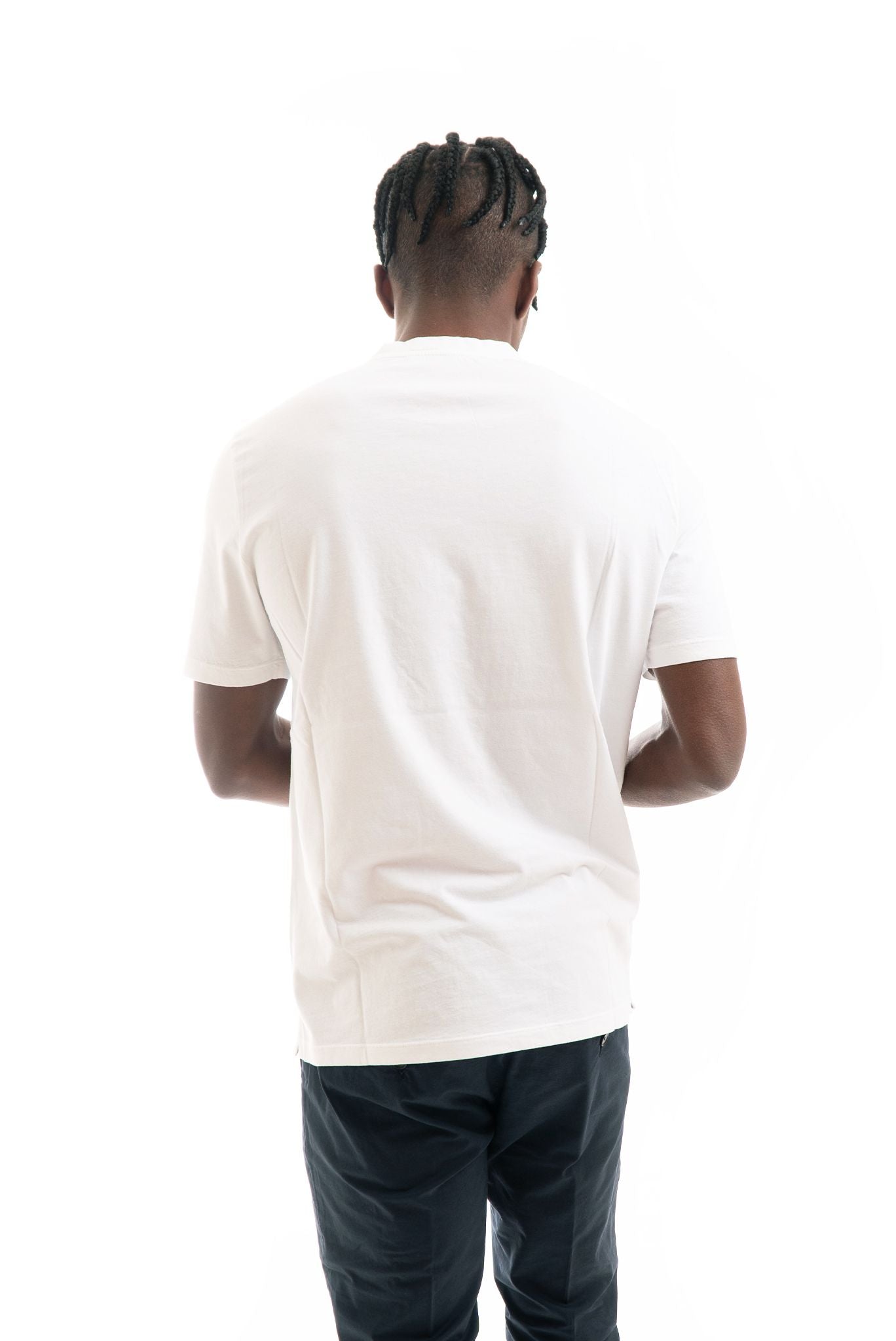 T-shirt Basic con Etichetta Logo Bianco