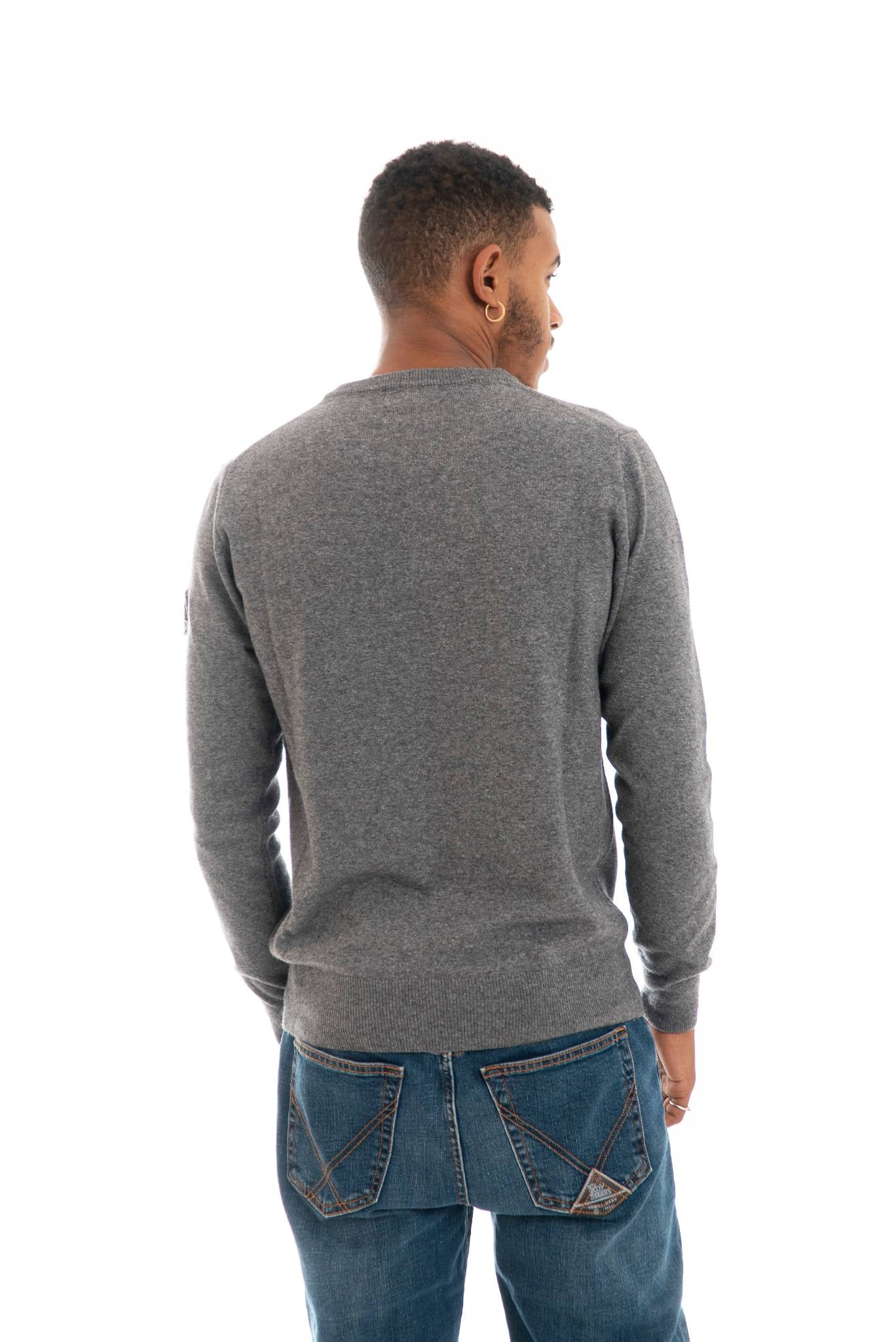 Maglione Grigio in Lana con Toppa