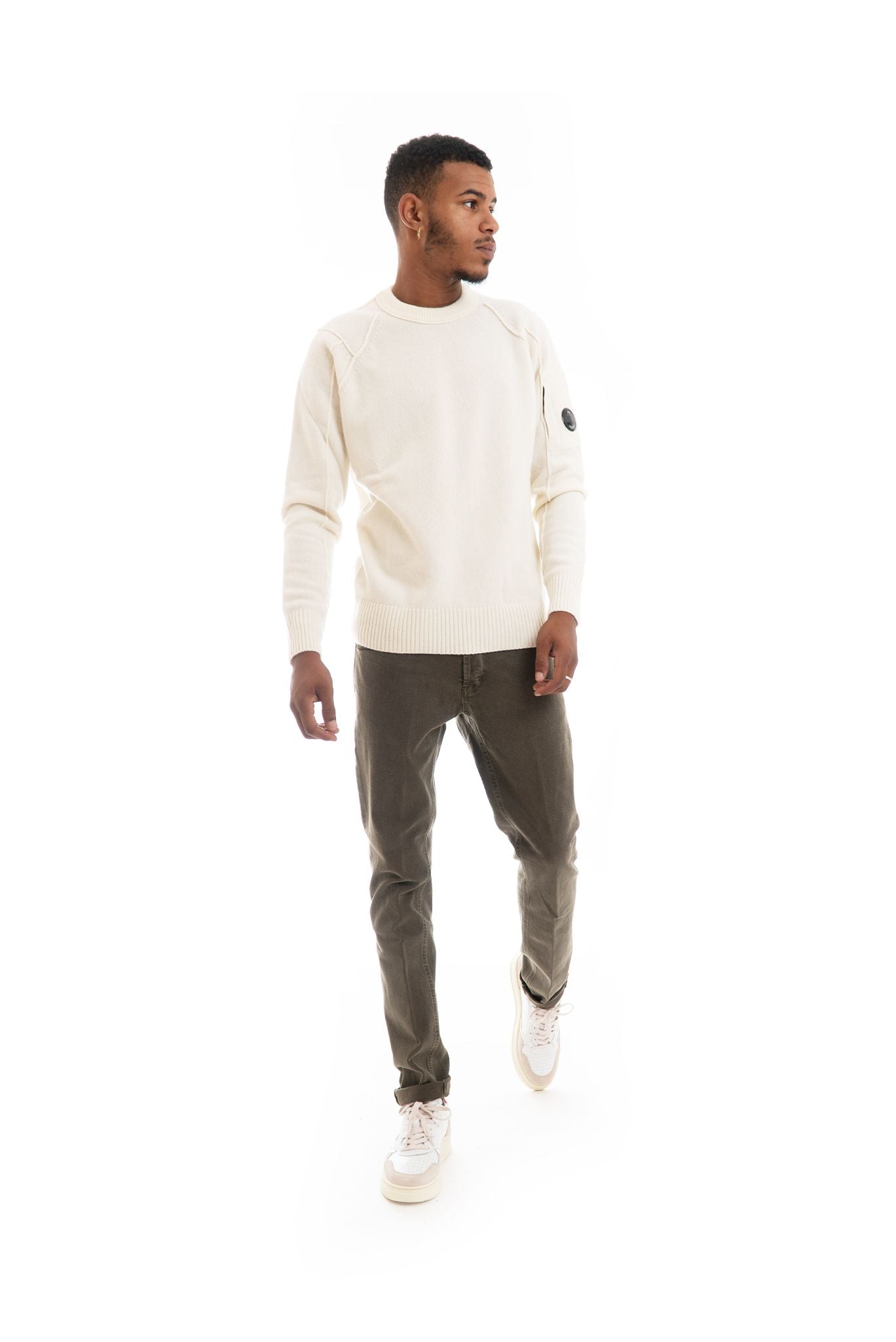 Maglione Panna con Maniche a Martello