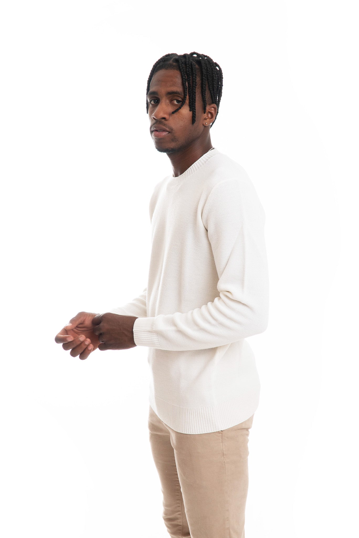 Maglione Panna Punto Riso