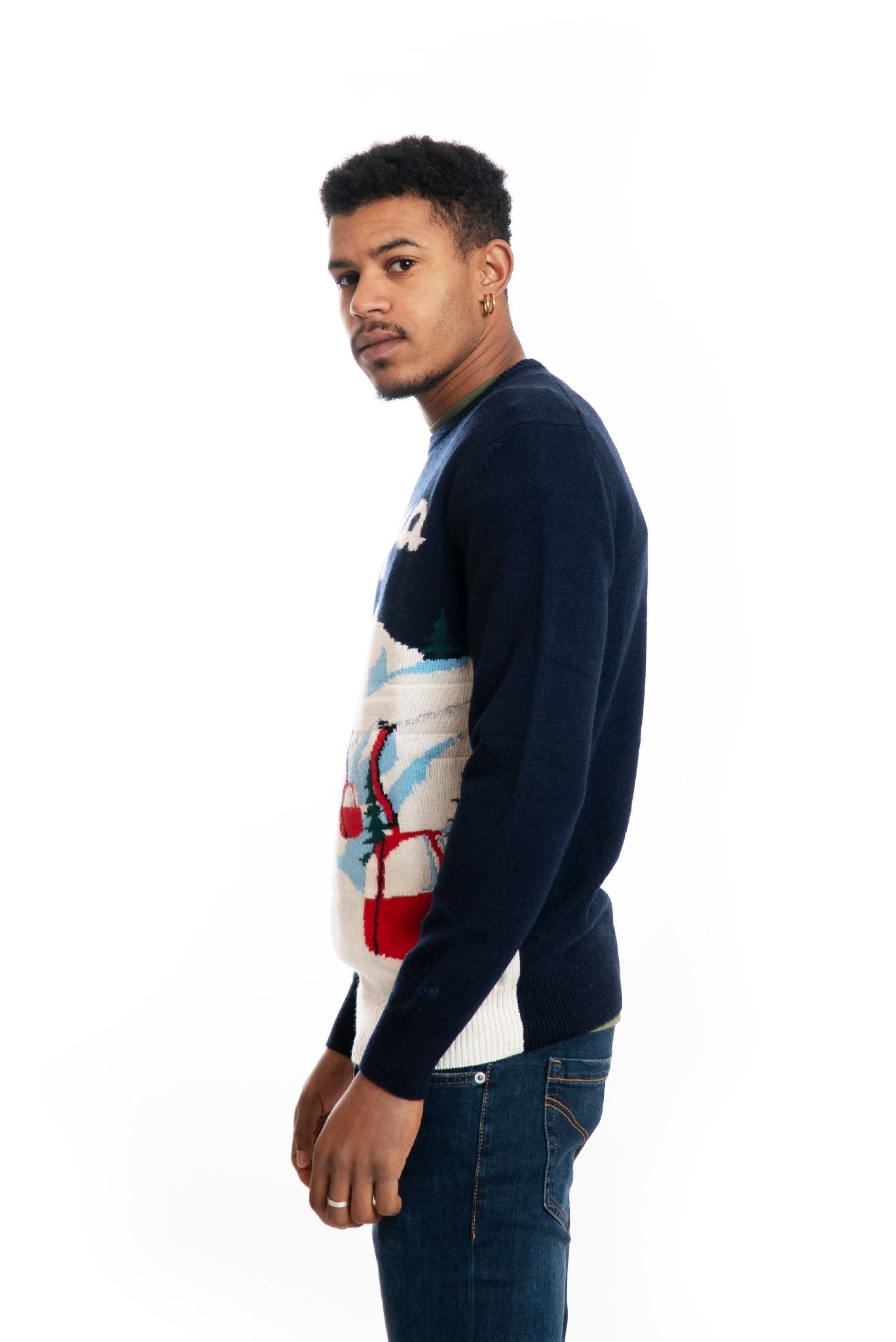 Maglione Bianco con Disegno Courma