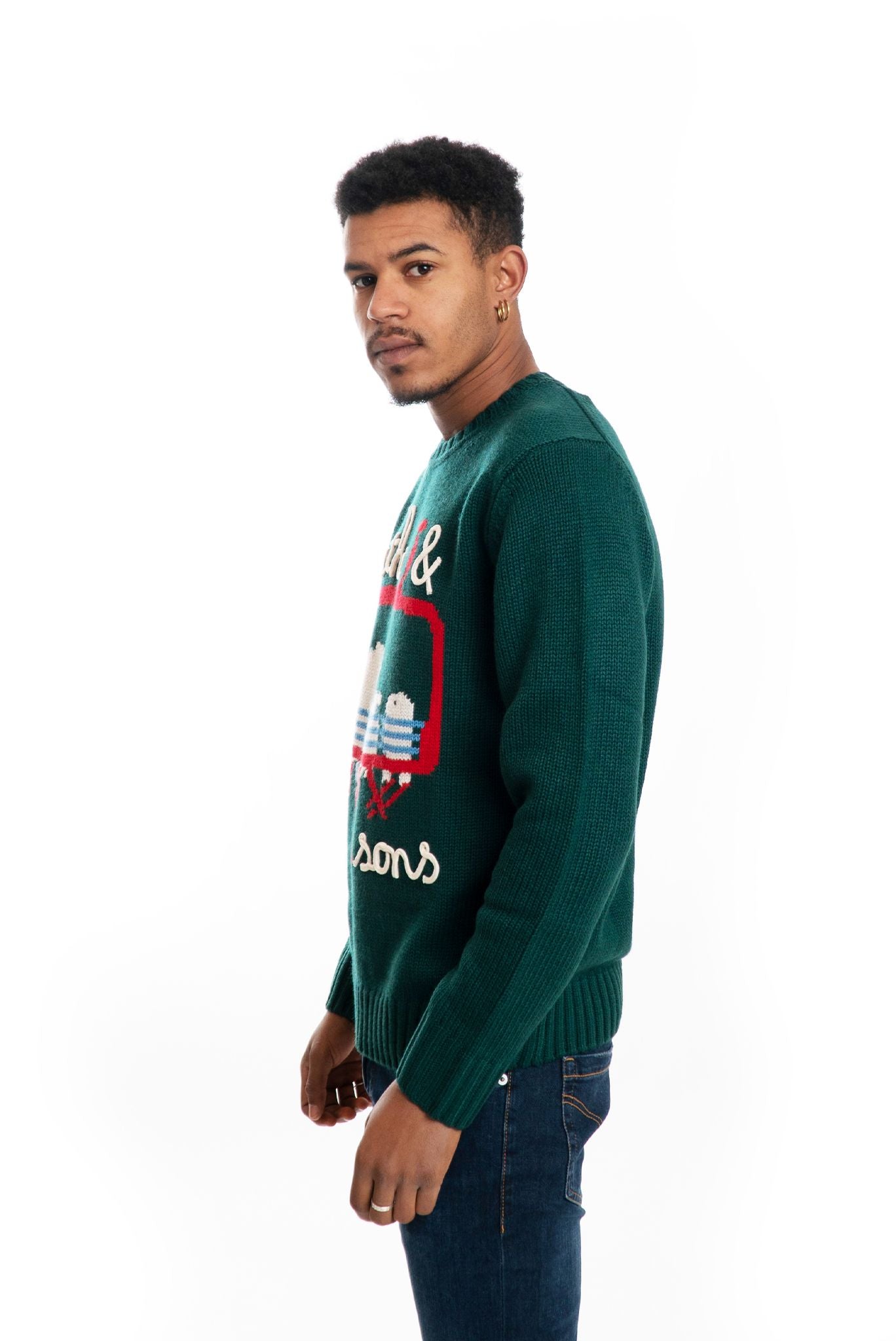 Maglione Invernale Verde in Misto Lana